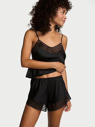 Washable Silk Sheer Stripe Short