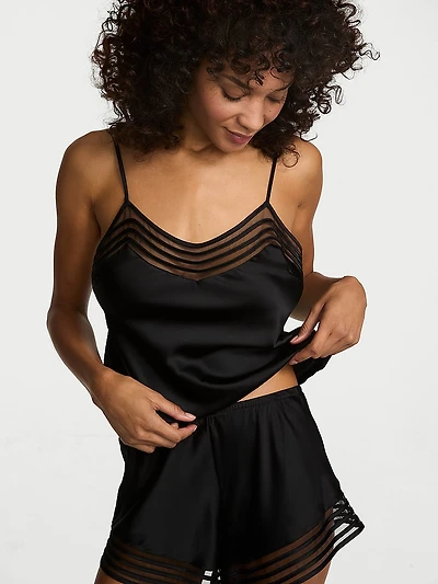 Washable Silk Sheer Stripe Cami Top