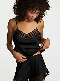 Washable Silk Sheer Stripe Cami Top