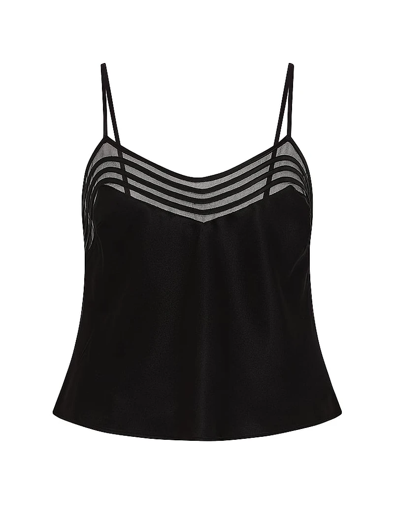 Washable Silk Sheer Stripe Cami Top