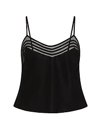 Washable Silk Sheer Stripe Cami Top