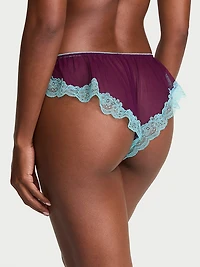 Tease Mesh Lace-Trim Flutter Panty