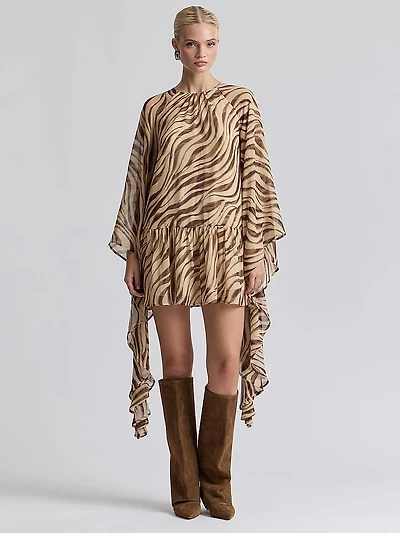 Draped Sleeve Mini Dress