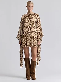 Draped Sleeve Mini Dress