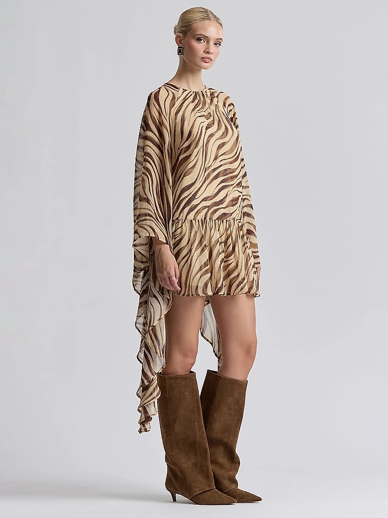 Draped Sleeve Mini Dress