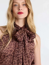 Arlette Neck Tie Printed Top
