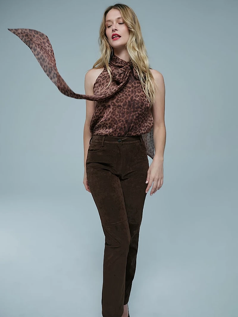 Arlette Neck Tie Printed Top
