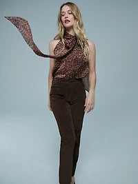 Arlette Neck Tie Printed Top