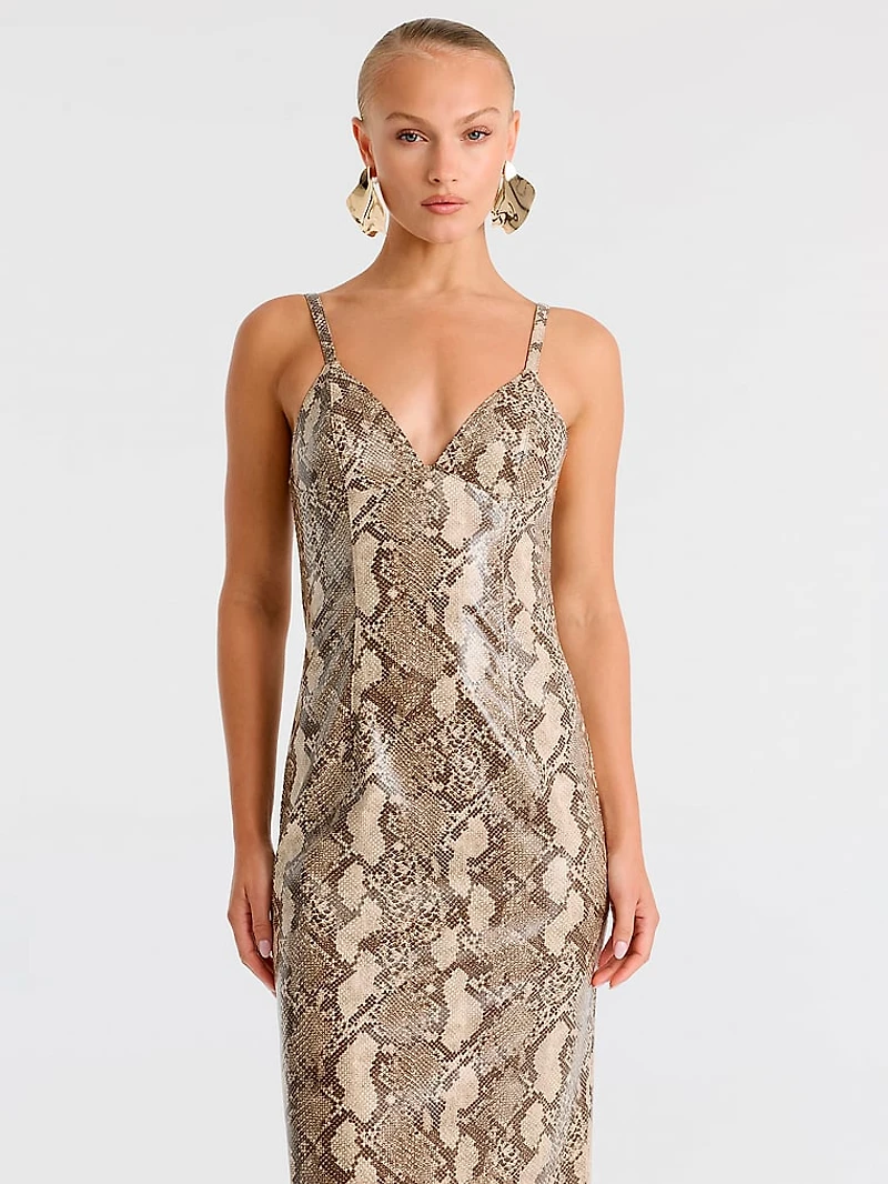 Estine Faux Snakeskin Dress