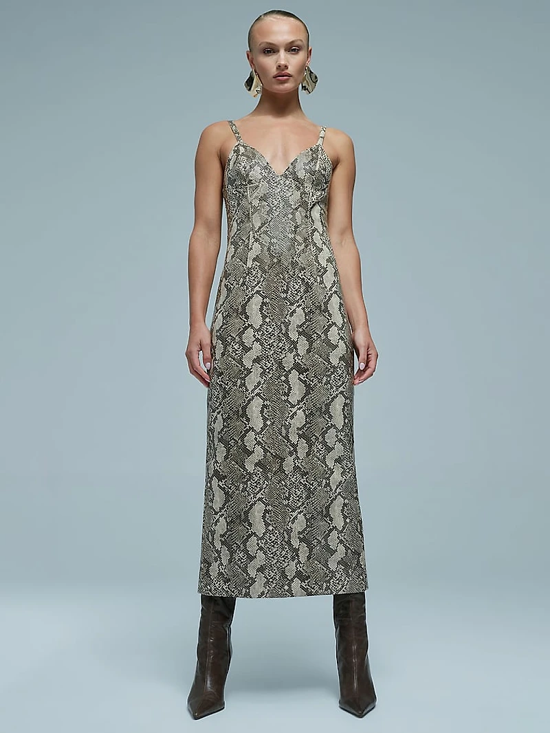 Estine Faux Snakeskin Dress