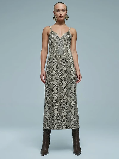 Estine Faux Snakeskin Dress