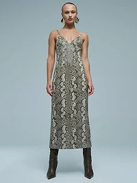 Estine Faux Snakeskin Dress