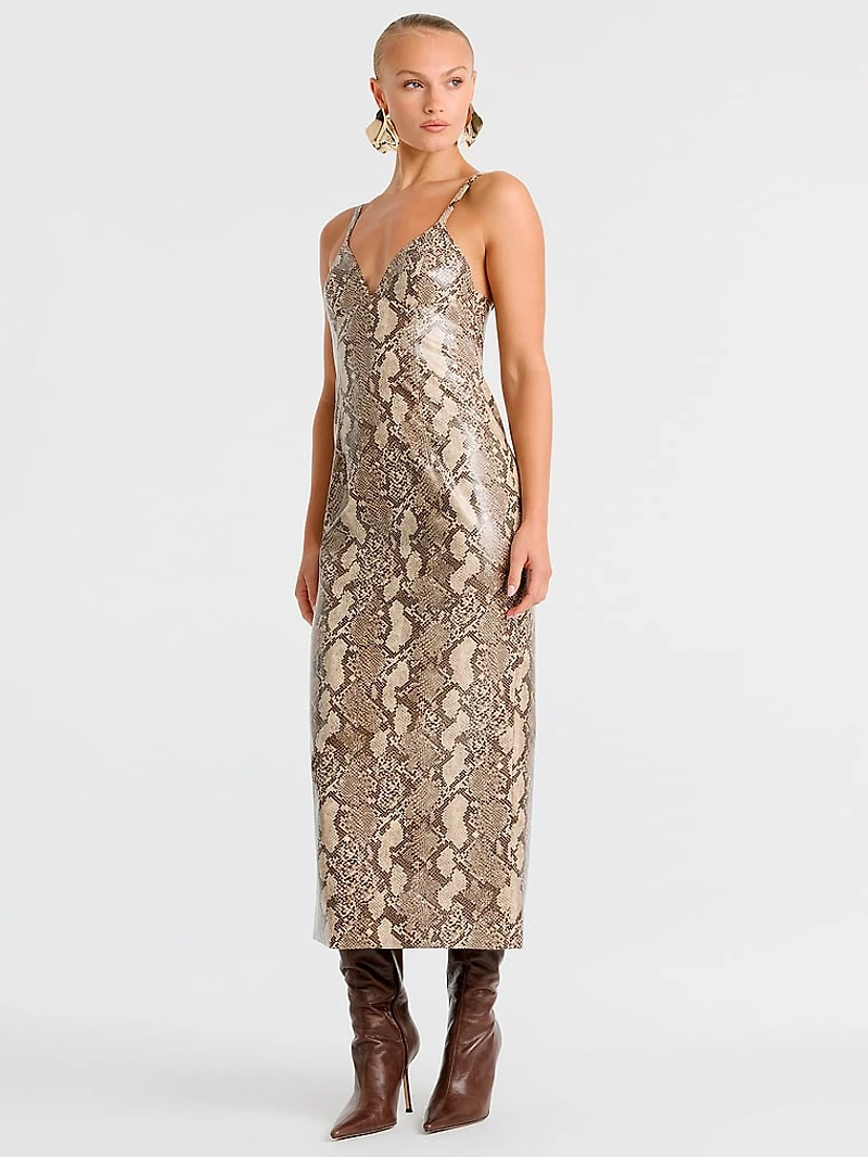Estine Faux Snakeskin Dress