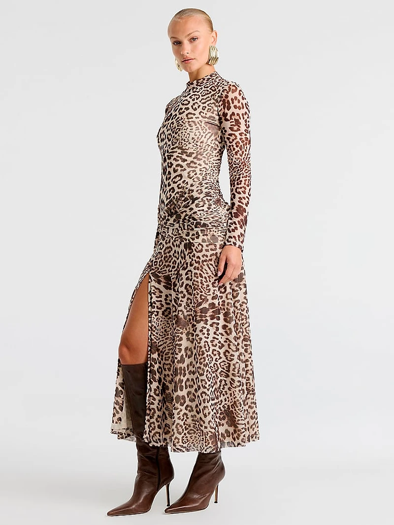 Lea Printed Mesh Dress