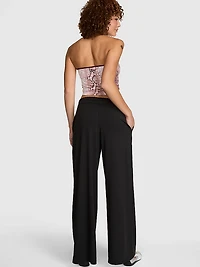 PINK Relay™ Smocked-Band Straight-Leg Pants