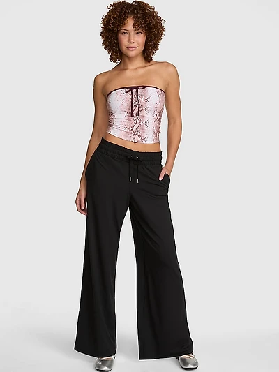 PINK Relay™ Smocked-Band Straight-Leg Pants