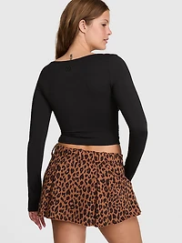 PINK Relay™ Long-Sleeve Cropped Wrap Top