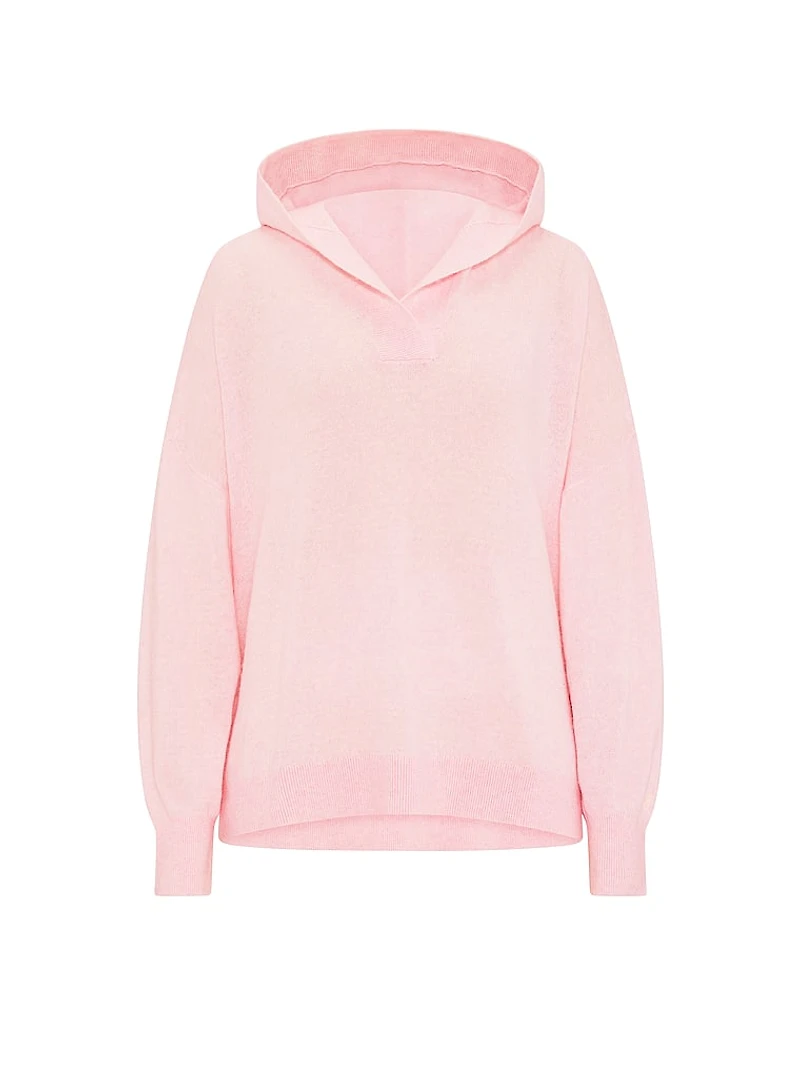 Luxe Knit V-Neck Hoodie Sweater