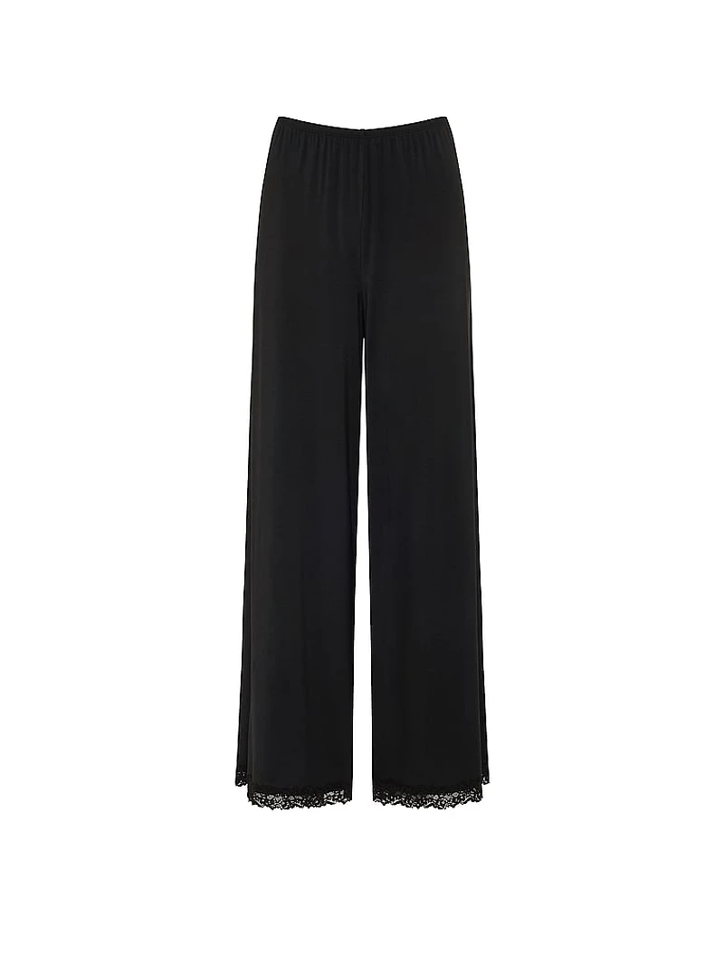 SoSoft™ Modal Lace-Trim Wide-Leg Pant