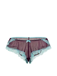 Tease Mesh Lace-Trim Flutter Panty