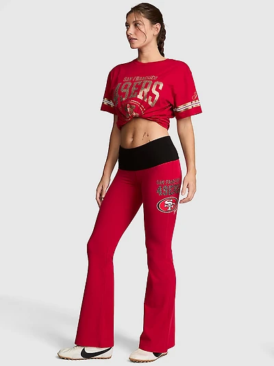 All-Day Cotton™ Bling Foldover Flare Leggings