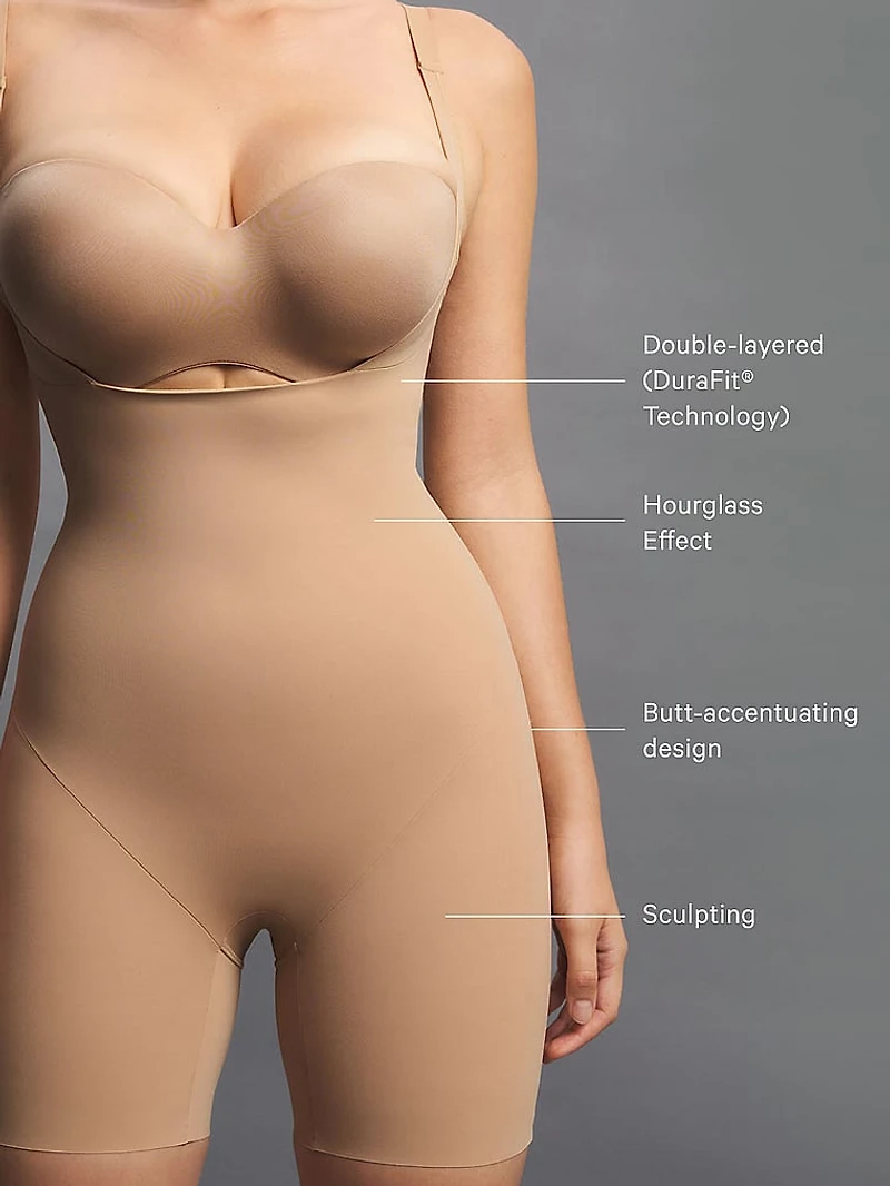 Open-Bust Mid-Thigh Sculpting Bodysuit