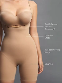 Open-Bust Mid-Thigh Sculpting Bodysuit