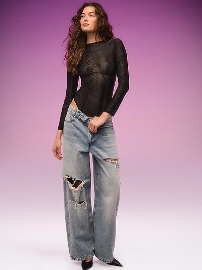 Viper Lace Long-Sleeve Bodysuit
