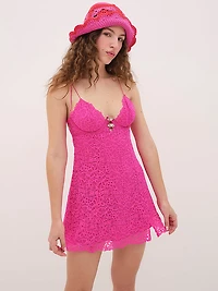Butterfly Lace Slip Dress