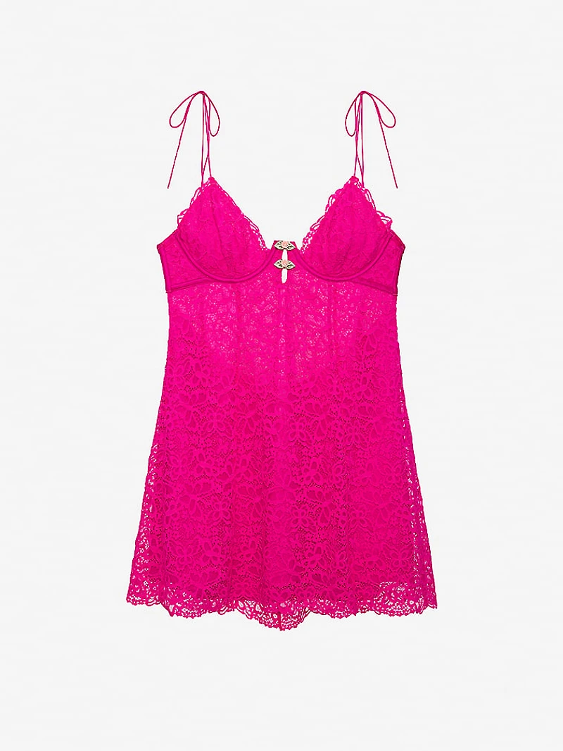 Butterfly Lace Slip Dress