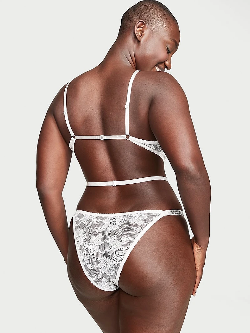 Shine Strap Lace Crotchless Teddy