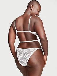 Shine Strap Lace Crotchless Teddy