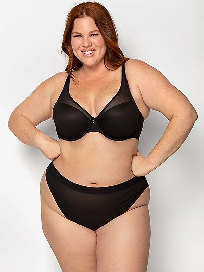 Sheer Mesh High-Cut Thong Panty