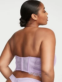 Floral Embroidery Strapless Corset Top