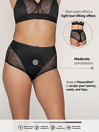 Moderate Compression Tummy Control Sheer Lace Shaper Panty