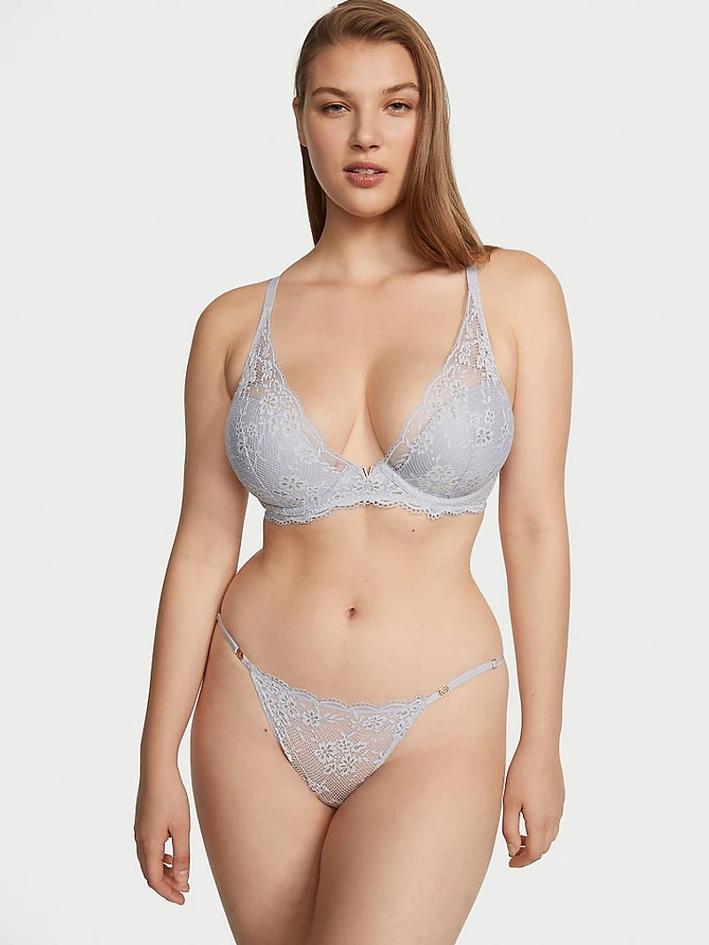 Lightly Lined Lace Plunge Bra
