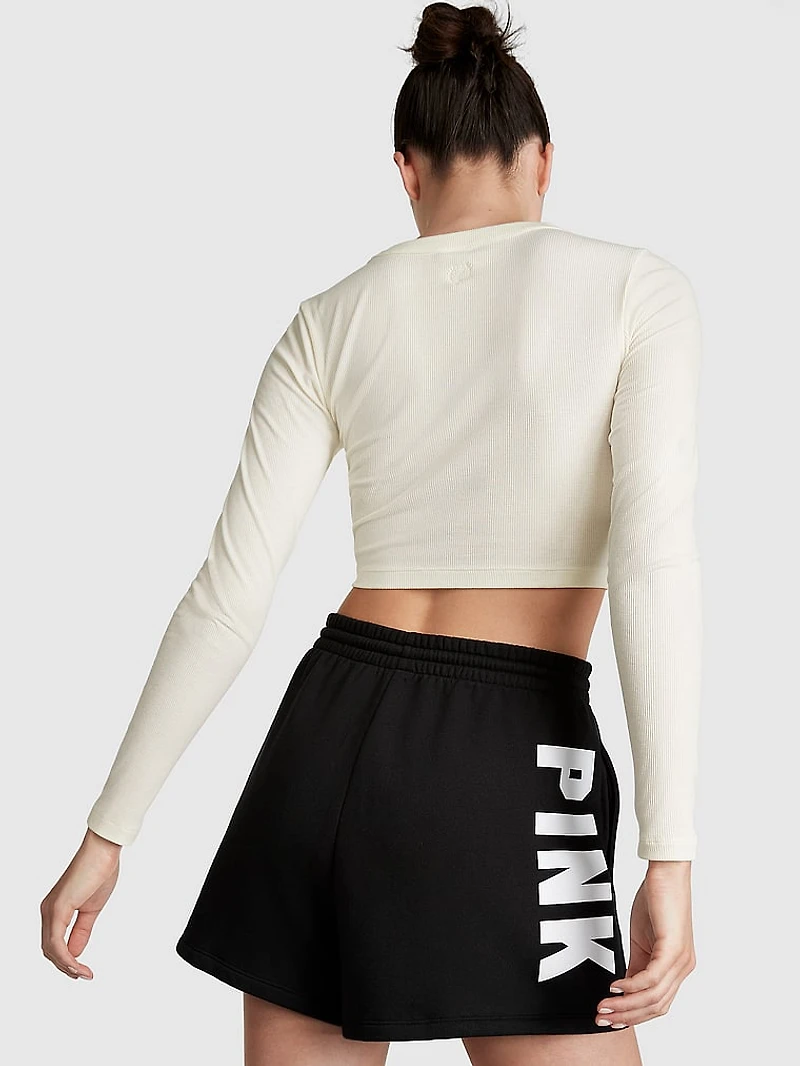 Rib Long-Sleeve Crop Top
