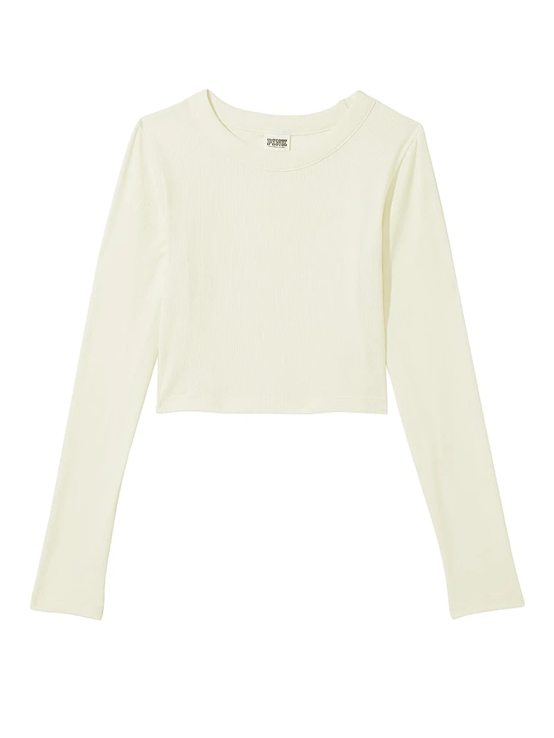 Rib Long-Sleeve Crop Top