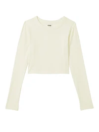 Rib Long-Sleeve Crop Top