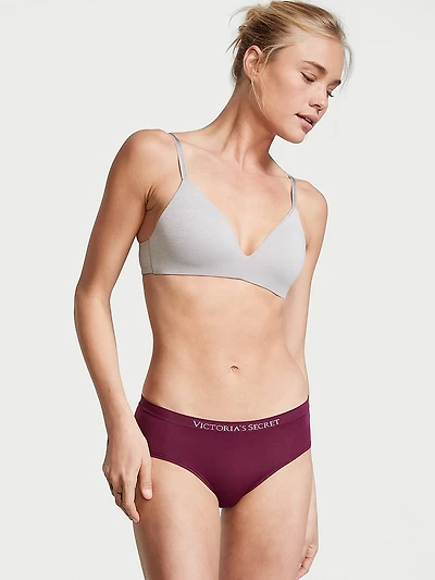Seamless Lace-Trim Hiphugger Panty