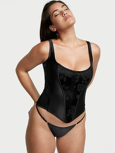 VS Archives Burnout Satin Corset Set