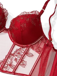 Midnight Affair Embroidery Push-Up Corset Top