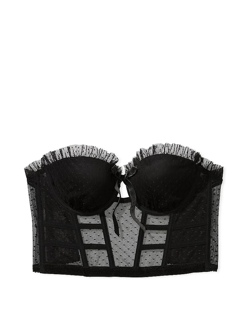 Strapless Dotted Mesh Corset Top