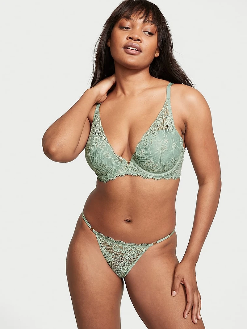 Lightly Lined Lace Plunge Bra