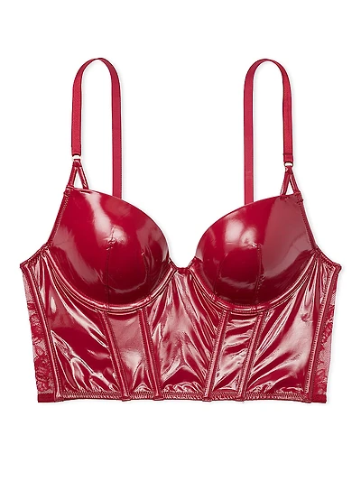 Midnight Affair Faux Patent Leather Push-Up Corset Top