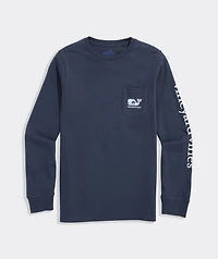 Boys' Pixel Gamer Whale Long-Sleeve Pocket Tee