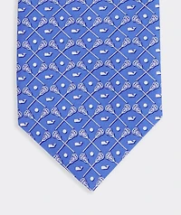 Lacrosse Sticks Silk Tie