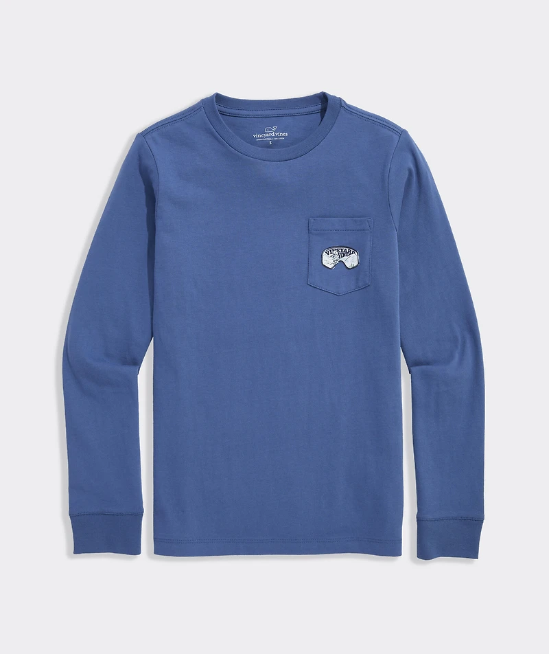 Boys' Painted Ski Goggles Long-Sleeve Pocket Tee