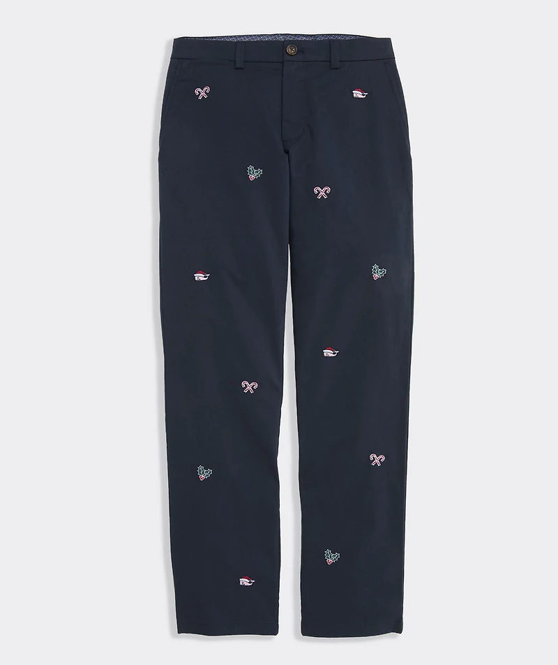 Holly Jolly Embroidered Breaker Pants