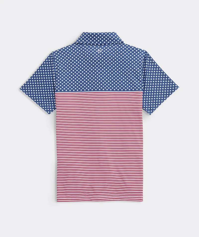 Boys' Americana Printed Sankaty Polo